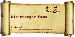 Kleinberger Emma névjegykártya